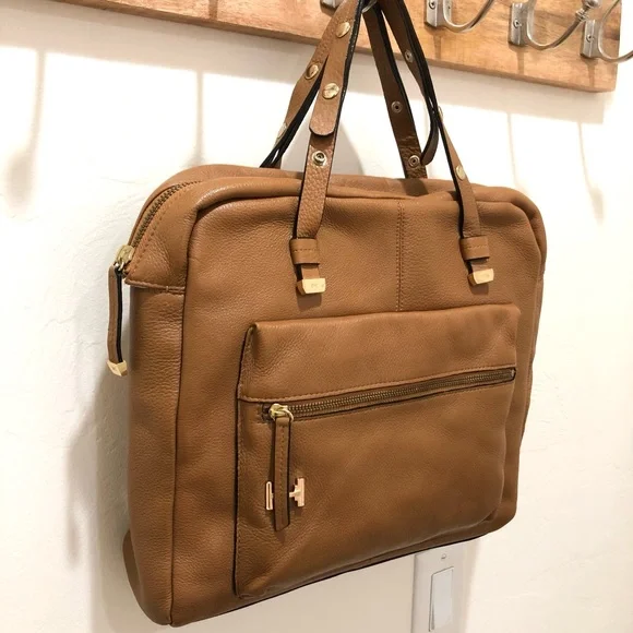 NWT Halston Heritage Pebble Leather Laptop Satchel. Never Used. Fits Up to 15” - Picture 3 of 12